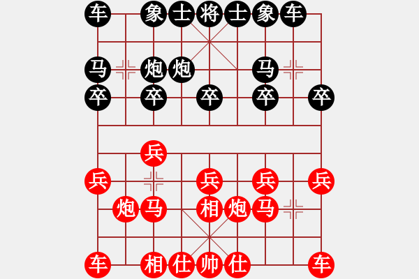 象棋棋譜圖片：第九輪 王鑫海先和韓勇 - 步數(shù)：10 