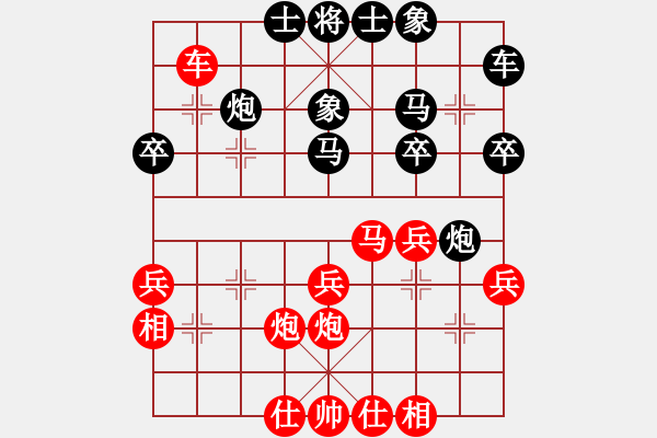 象棋棋譜圖片：熱血盟●溫柔一刀[紅] -VS- 帥哥兵兵820319[黑] - 步數(shù)：30 