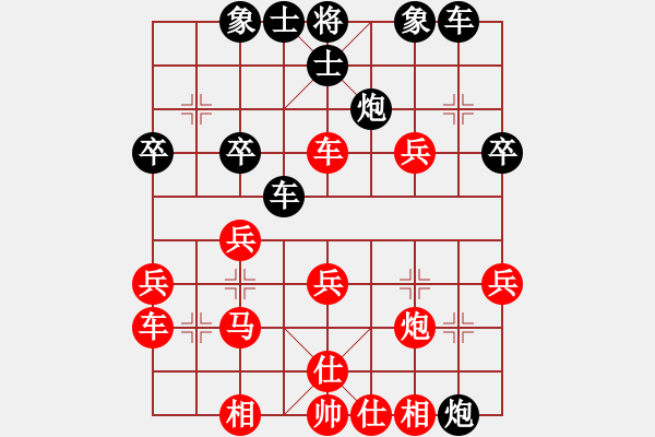 象棋棋譜圖片：葬心紅勝弈海棋迷【中炮過(guò)河車互進(jìn)七兵對(duì)屏風(fēng)馬左馬盤(pán)河 紅七路馬】 - 步數(shù)：30 