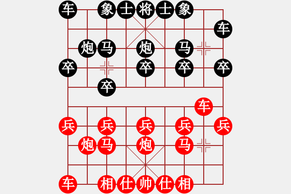 象棋棋谱图片：总教头林冲(月将)-和-津门美猴王(9段) - 步数：10 