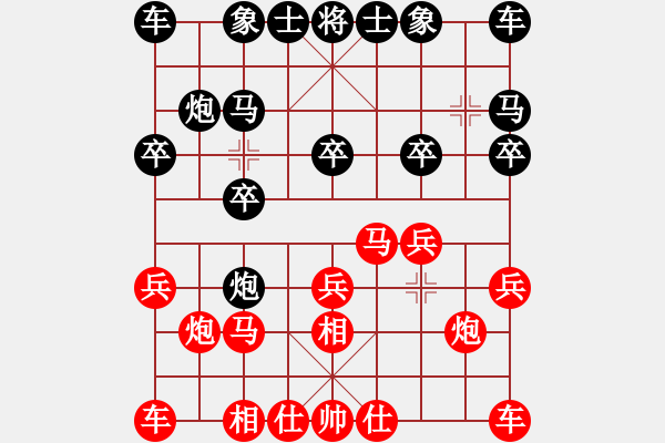 象棋棋譜圖片：zzz2813[紅先負(fù)] -VS- 池中清水[黑] 起馬互進(jìn)七兵局 - 步數(shù)：10 