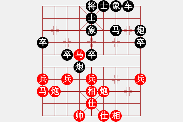 象棋棋譜圖片：挺卒應(yīng)仕角炮(業(yè)三升業(yè)四評(píng)測(cè)對(duì)局)我后勝 - 步數(shù)：30 