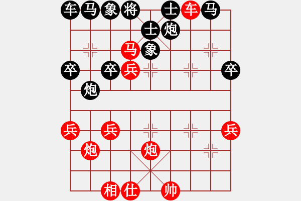 象棋棋譜圖片：2023.8.17.1中級(jí)場(chǎng)先勝屈頭七路馬對(duì)左馬盤(pán)河 - 步數(shù)：40 