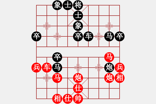 象棋棋譜圖片：中炮七路馬對(duì)屏風(fēng)馬黑雙炮過(guò)河(紅沖中兵）彩云飄飄(9段)-勝-宇宙旋風(fēng)(9段) - 步數(shù)：40 