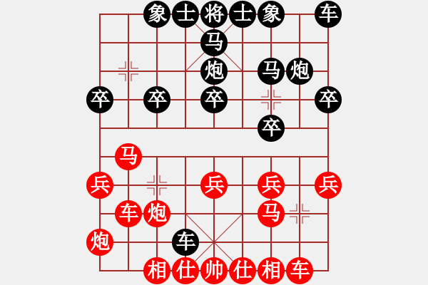 象棋棋譜圖片：中炮對列炮（紅勝） - 步數(shù)：20 