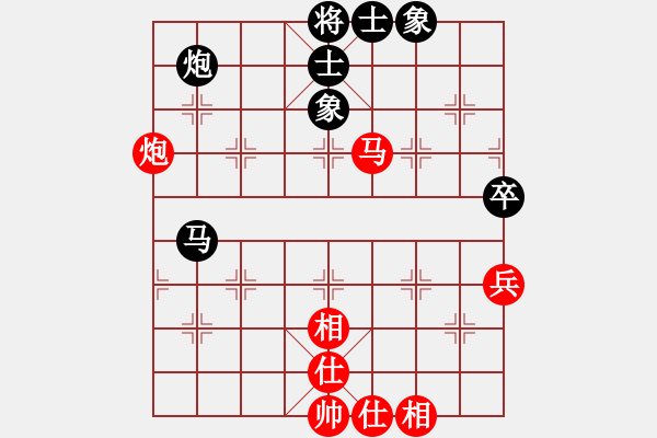 象棋棋譜圖片：白巖刀(8段)-和-samchen(7段)中炮過河車七路馬對屏風馬兩頭蛇 - 步數(shù)：80 