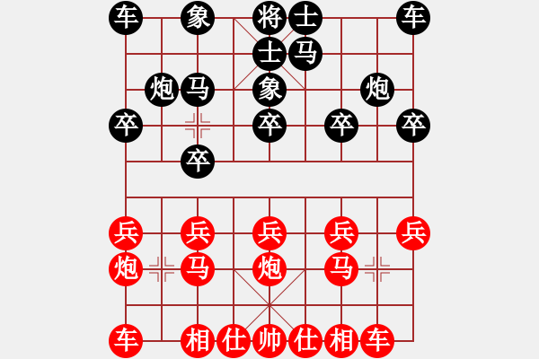 象棋棋譜圖片：中炮局（紅勝） - 步數(shù)：10 