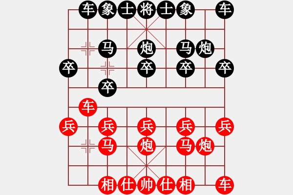 象棋棋譜圖片：1523局 D00- 順炮緩開車局-天天Ai1-1(先負)小蟲引擎23層 - 步數(shù)：10 