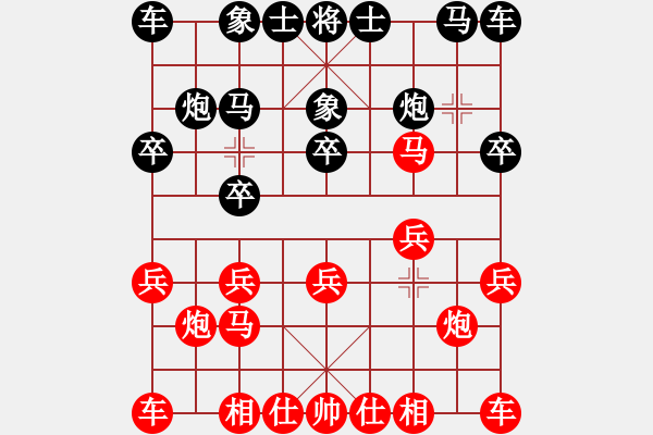 象棋棋譜圖片：拜師學(xué)棋[紅] -VS-南山古月[黑]（1） - 步數(shù)：10 