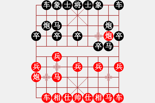 象棋棋譜圖片：龍?jiān)ㄔO(shè)隊(duì) 趙冠芳 和 上海九城集團(tuán) 董嘉琦 - 步數(shù)：10 