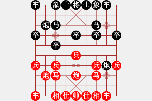 象棋棋譜圖片：屠景明 中炮盤頭馬對(duì)屏風(fēng)馬 直車篇 第一部分屏風(fēng)馬左炮封車 第三局 中兵渡河進(jìn)三兵 - 步數(shù)：10 