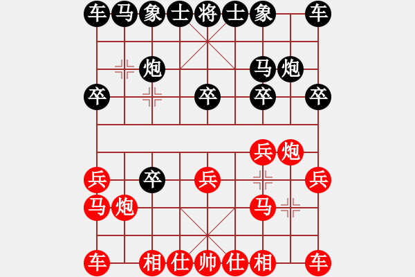象棋棋谱图片：张江       先和 王晓华     - 步数：10 