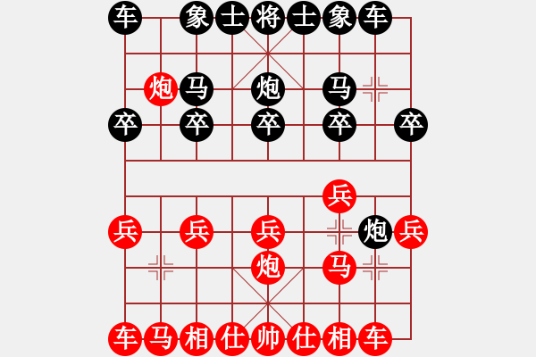 象棋棋谱图片：上海 万春林 和 上海 胡荣华中炮对半途列炮 - 步数：10 