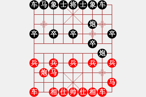 象棋棋譜圖片：進馬局對卒進1之炮7平6 - 步數(shù)：10 