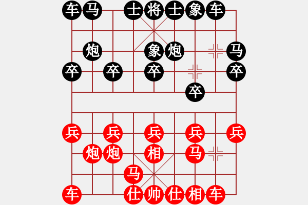 象棋棋譜圖片：一把家族(人王)-紅先負(fù)-紫燕銀杉(日帥) 金鉤炮局 華山論劍 2010-09-04 - 步數(shù)：10 