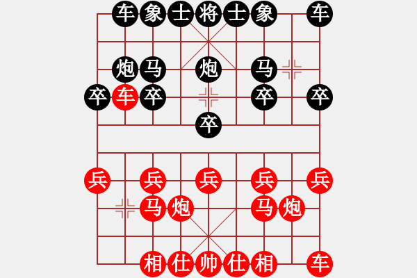 象棋棋譜圖片：仕角炮對左中炮雙正馬（和棋） - 步數(shù)：10 