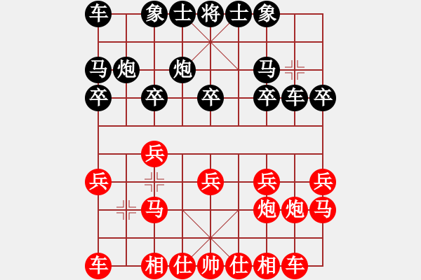 象棋棋譜圖片：仙人指路對過宮炮（雙方軟件） - 步數(shù)：10 