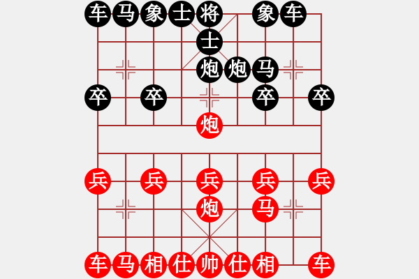 象棋棋譜圖片：實戰(zhàn)424 D50 中炮對列炮（之四-黑2炮8平6 我9應(yīng)走車四進(jìn)六有得子棋未走出來） - 步數(shù)：10 