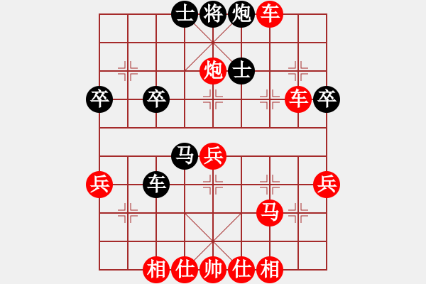 象棋棋譜圖片：實戰(zhàn)424 D50 中炮對列炮（之四-黑2炮8平6 我9應(yīng)走車四進(jìn)六有得子棋未走出來） - 步數(shù)：47 