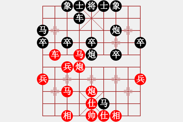 象棋棋譜圖片：屏風(fēng)馬應(yīng)五六炮不進(jìn)兵(業(yè)四升業(yè)五評(píng)測(cè)對(duì)局)我后勝 - 步數(shù)：30 