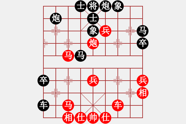 象棋棋譜圖片：葬心紅和shl01675〖五七炮互進(jìn)三兵對(duì)屏風(fēng)馬邊卒右馬外盤河 紅左橫車對(duì)黑飛右象〗 - 步數(shù)：50 