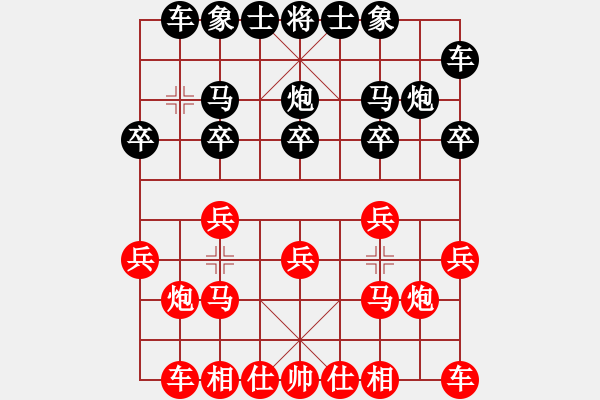 象棋棋譜圖片：哈密感瓜(6段)-和-迷于棋中(6段) - 步數(shù)：10 