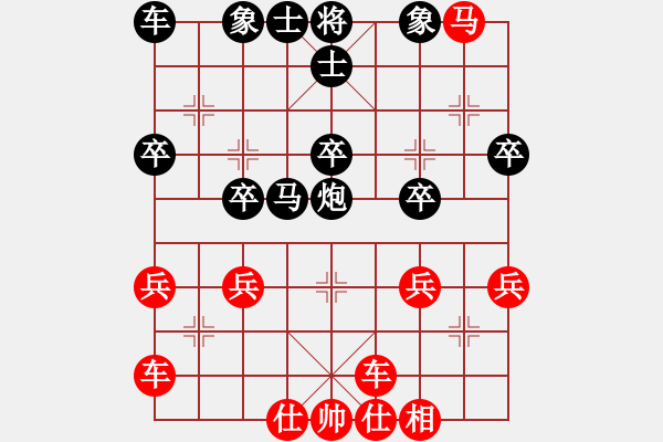 象棋棋譜圖片：熱血盟●溫柔一刀[紅] -VS- 熱血盟_象棋教父[黑] - 步數(shù)：30 