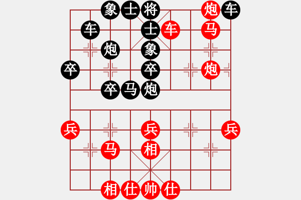 象棋棋譜圖片：第2局 破當(dāng)頭炮過河車去卒后平二著法 變7 - 步數(shù)：36 