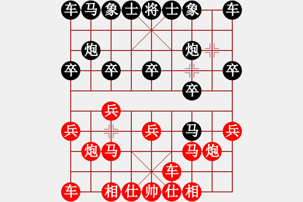 象棋棋谱图片：川渝群队 张东立 胜 兴华棋馆 张若愚 - 步数：10 