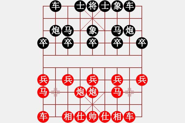 象棋棋譜圖片：中炮單提馬對(duì)屏風(fēng)馬飛右象 - 步數(shù)：10 