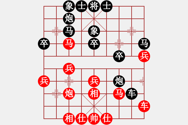 象棋棋譜圖片：藍(lán)雪(9星)-和-棋實(shí)你懂得(北斗) - 步數(shù)：30 