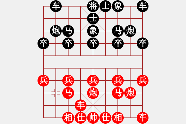 象棋棋谱图片：小狗哇哈哈[红] -VS- bbboy002[黑] - 步数：10 