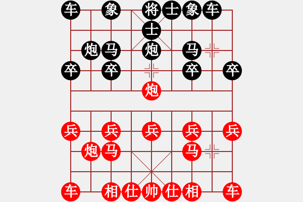 象棋棋譜圖片：順炮局（我黑方后勝Q(mào)Q校尉） - 步數(shù)：10 