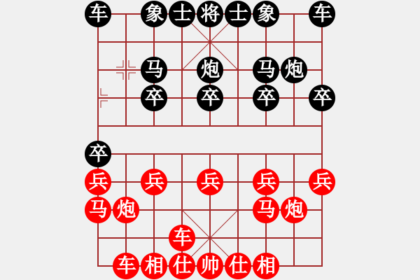 象棋棋譜圖片：tiger9637-1[紅] -VS- 橫才俊儒[黑] - 步數(shù)：10 