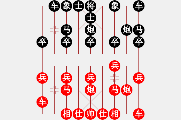 象棋棋譜圖片：醉棋渡河[紅] -VS- aa[黑] - 步數(shù)：10 