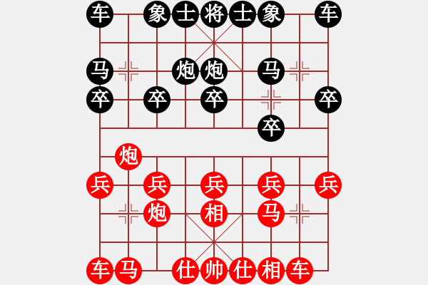 象棋棋譜圖片：金鉤炮局   （黑中炮）  神舟一號(月將)-勝-呂欽妹(月將) - 步數(shù)：10 