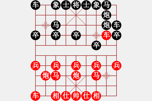 象棋棋谱图片：中炮对鸳鸯炮 - 步数：10 