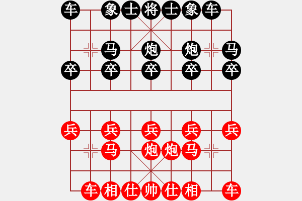 象棋棋譜圖片：中炮應(yīng)仕角炮（黑勝） - 步數(shù)：10 