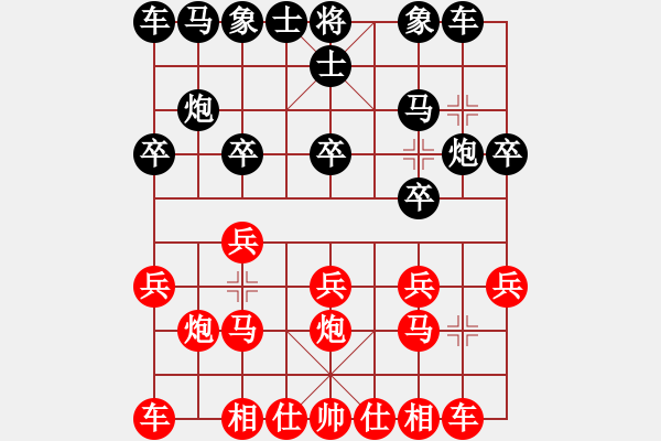 象棋棋譜圖片：B00 5 左疊炮 黑2士6進(jìn)5 和棋 研究 2406 2410 2350 17.2.4465] - - 步數(shù)：10 