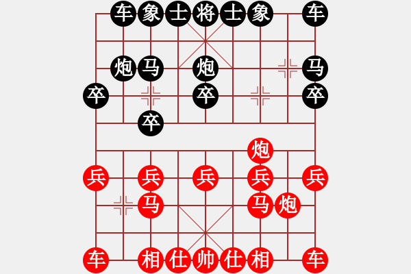 象棋棋譜圖片：金鉤炮局     （黑起馬）    神舟一號(月將)-勝-妙持先手(日帥) - 步數(shù)：10 