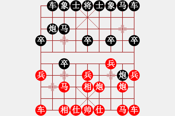 象棋棋譜圖片：delinxin[紅先負(fù)] -VS- 贏一盤實在難[黑] 過宮炮對進(jìn)左馬 - 步數(shù)：10 