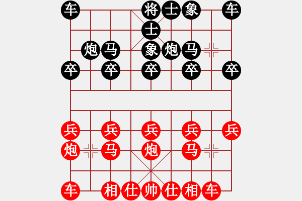 象棋棋譜圖片：中炮對反宮馬(業(yè)四升業(yè)五評測對局)我先勝 - 步數(shù)：10 