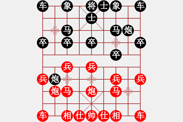 象棋棋譜圖片：第6局 黑右士雙炮過(guò)河型（黑緩左車） - 步數(shù)：10 