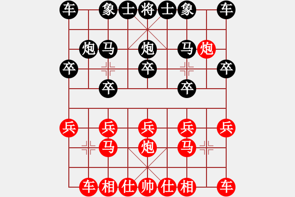 象棋棋譜圖片：列炮局（我紅方先勝Q(mào)Q校尉） - 步數(shù)：10 