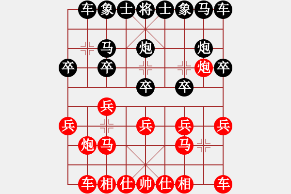 象棋棋譜圖片：2018.10.3.3純?nèi)嗽u(píng)測(cè)先勝仙人指路后變先手屏風(fēng)馬雙炮過(guò)河.pgn - 步數(shù)：10 