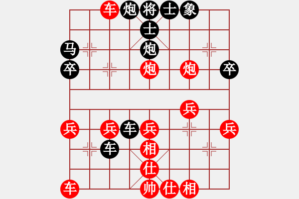 象棋棋譜圖片：20170419 先勝天天業(yè)6-1 順炮直車對橫車 黑邊馬變 車4進4 車4進1 仕六進五 - 步數(shù)：30 