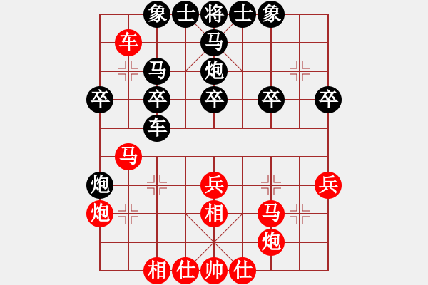 象棋棋譜圖片：順炮直車三兵對(duì)緩開(kāi)車三步虎 - 步數(shù)：30 