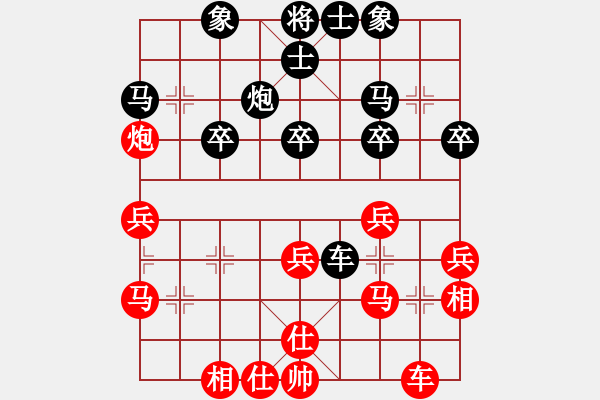 象棋棋譜圖片：中游對局 韓裕恒 勝 佚名 - 步數(shù)：30 