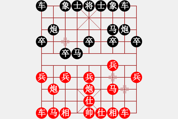 象棋棋譜圖片：→朲濺つ亻愛[紅] -VS- 負分太后 魚[黑](2) - 步數(shù)：10 