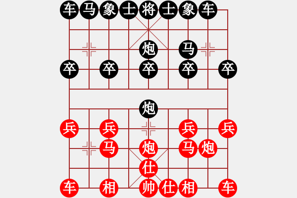 象棋棋譜圖片：9753局 A00--小蟲引擎24層 紅先和 旋九專雙核-入門 - 步數(shù)：10 